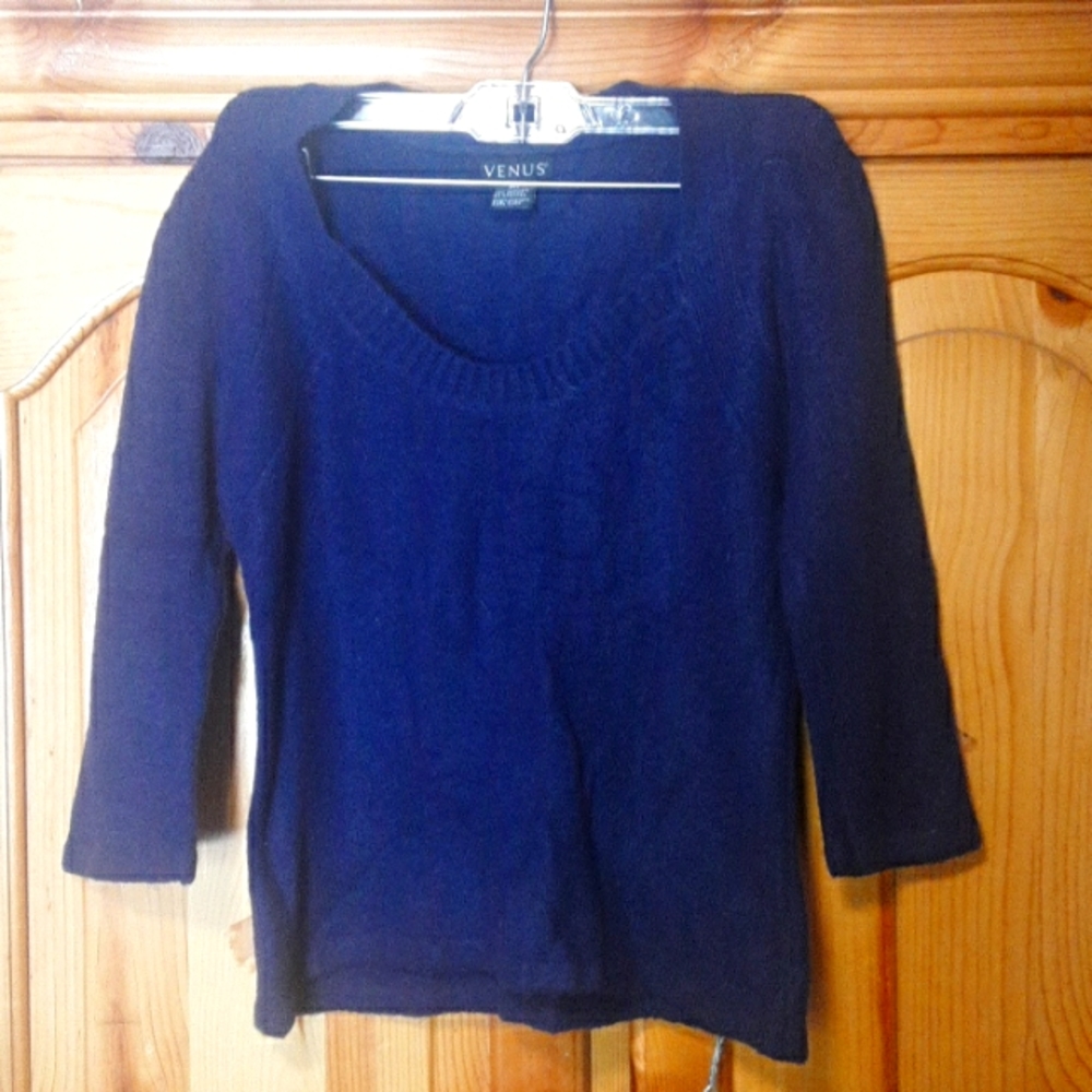 Dark blue elbow semi sweater